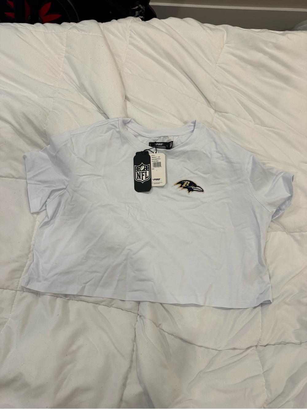 NFL Baltimore Ravens White Cropped Tee